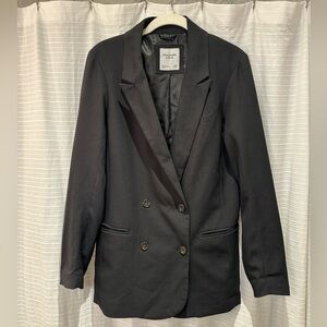 Abercrombie & Fitch Black Classic Suiting Blazer Size: Medium